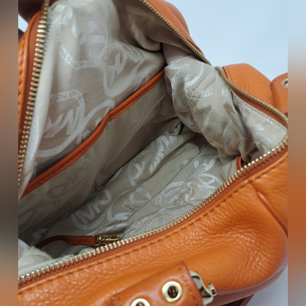 Michael Kors Women's Purse Handbag Bag Burnt Orange Leather Gold Hardware - Picture 7 of 16